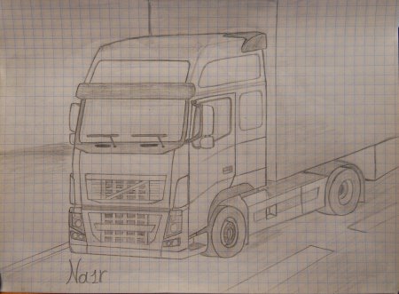 КАМАЗ Вольво сбоку 450 нарисовав