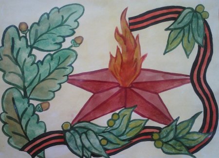 Поэтапное рисование открытки к 9 мая