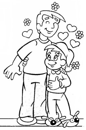 Зарисовка папа и дочка