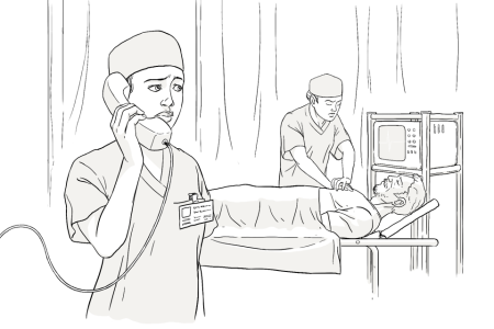 Хирург в операционной рисунок