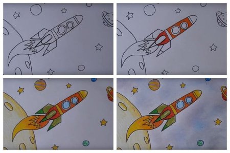 Рисование Космическая ракета