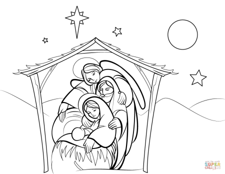 Раскраска рождение Иисуса