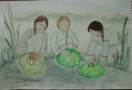 Праздник Ивана Купала рисунок карандашом