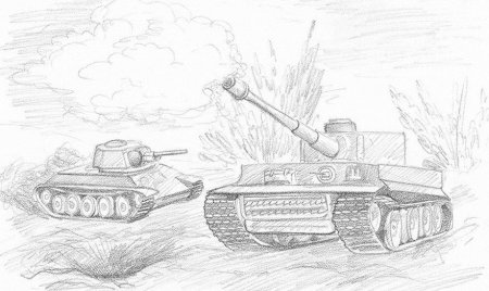 Война рисунок карандашом