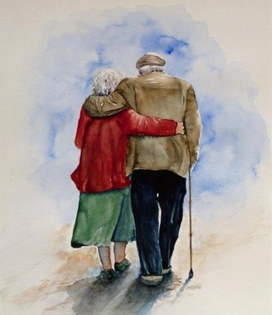 Бабушка и дедушка рисунок