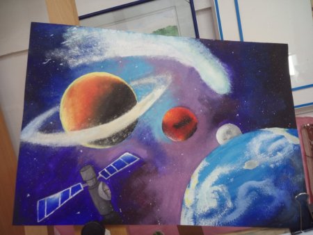 Рисунок на тему космонавтики