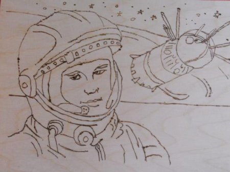 Раскраска Гагарин в космосе