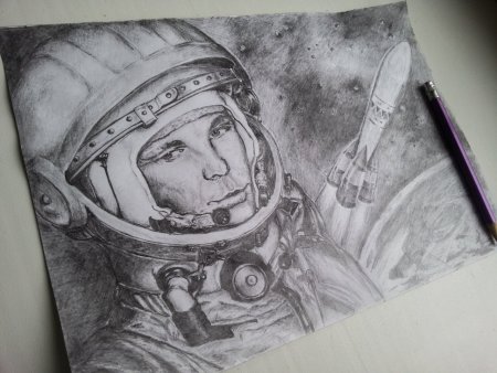 Юрий Гагарин для срисовки
