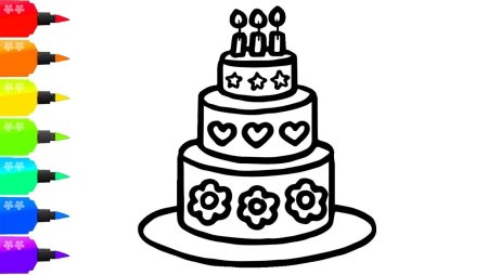 Рисунок торта легкий