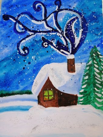 Рисунок на тему зимняя сказка