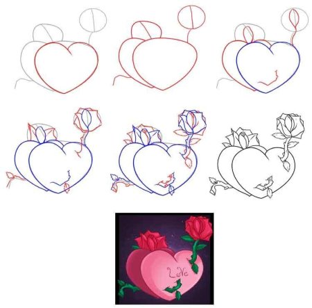 Рисунок на день рождения пошагово