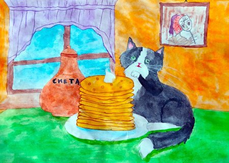 Масленица рисунок карандашом