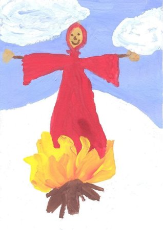 Масленица детские рисунки