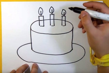 Рисунок торта для срисовки