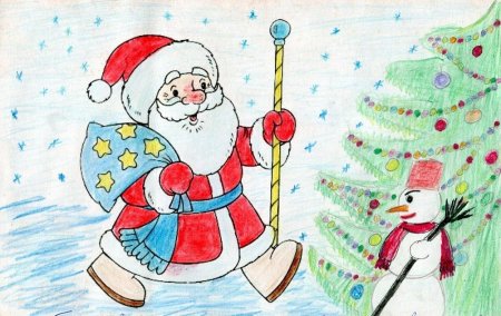 Рисунки детей к новому году