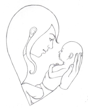 Рисунок мамы для срисовки
