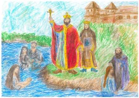 Крещение Иисуса Христа раскраска