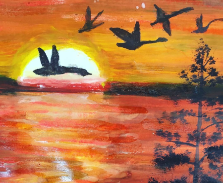 Рисунок на свободную тему красками
