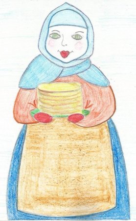 Масленица рисунок в школу