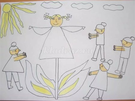 Масленица рисунок легкий