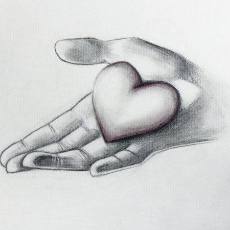 Сердце рисунок карандашом