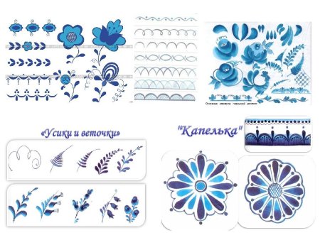 Гжель рисунок для детей