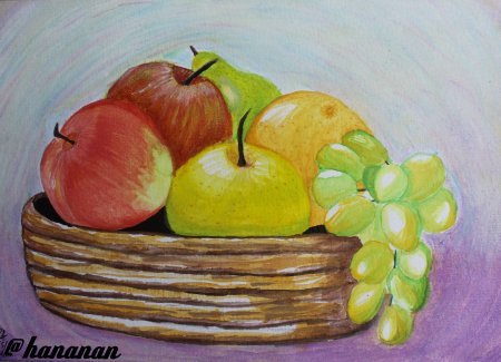 Натюрморт с фруктами карандашом