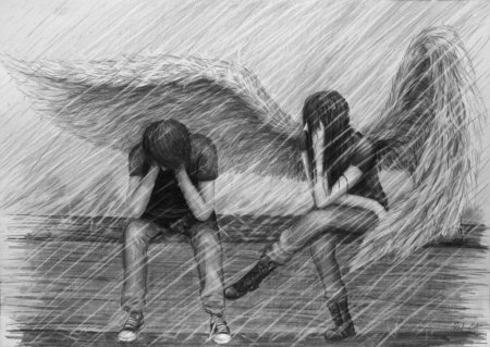 Грустные рисунки для срисовки лёгкие