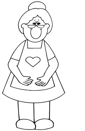 Рисунок бабушки для срисовки