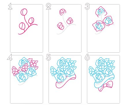 Цветы фломастерами для детей