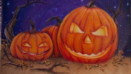 Рисунки на Хэллоуин карандашом