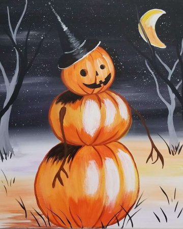 Рисунки на Хэллоуин гуашью