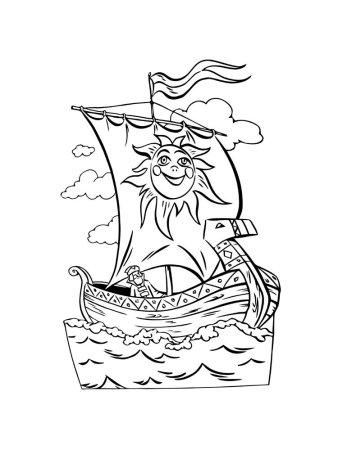 Раскраска Садко и морской царь