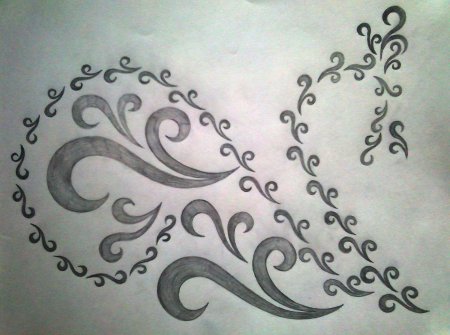 Растительный узор карандашом