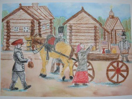 Жизнь в городе в прошлых веках рисунок