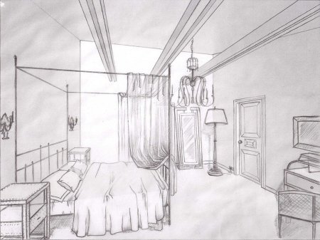 Комната карандашом