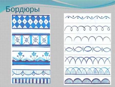 Геометрический орнамент гжельской росписи