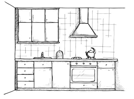 Рисунок кухни по технологии