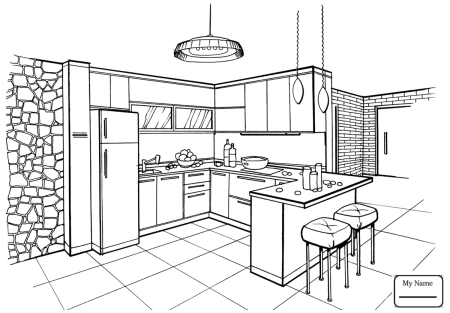 Раскраска кухня