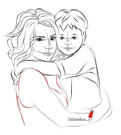 Рисунок мамы для срисовки