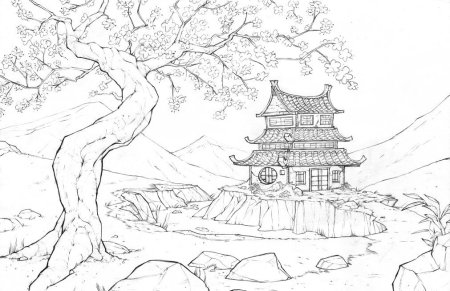 Японская гора Фудзи арт