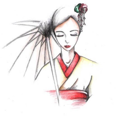 Японские картинки карандашом