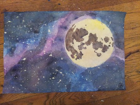 Космос рисунок гуашью