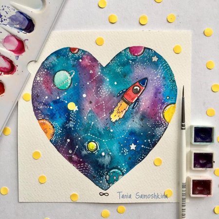 Космос гуашью