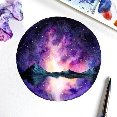 Космонавт акварель