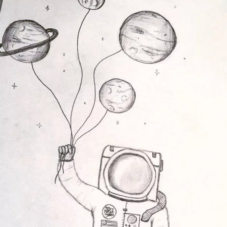 Рисунок космос карандашом красивый