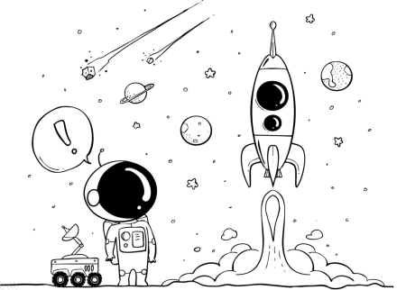 Детские рисунки ко Дню космонавтики
