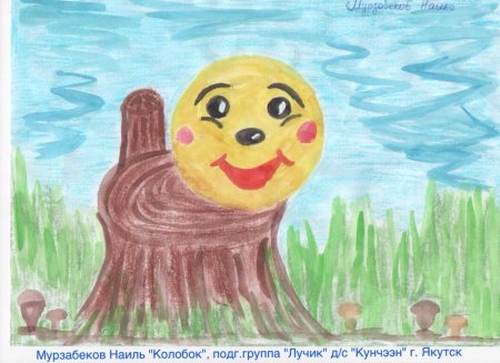 Детские рисунки Колобок