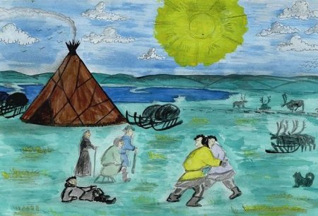 Тундра рисунок для 4 класса