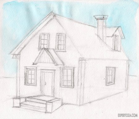 Деревенский домик для рисования